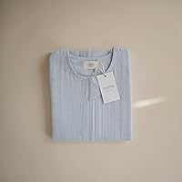 Vista 7 de mushie Manta vestible para bebé 100% muselina de algodón orgánico Saco de dormir para bebés (azul bebé)