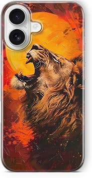 iPhone 17 ile Uyumlu Aslan Desenli  effaf Telefon K l f