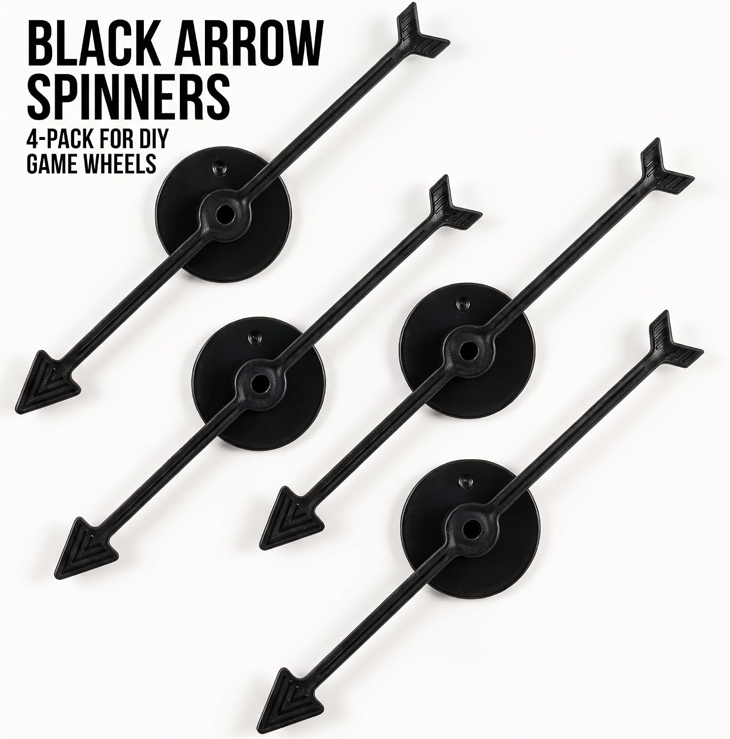 4Pcs Spinner Game Engaging Board Arrow Set Home and School Party Spinners Plastic Craft with Suction Cup Board Games Accessories (Black) image 2