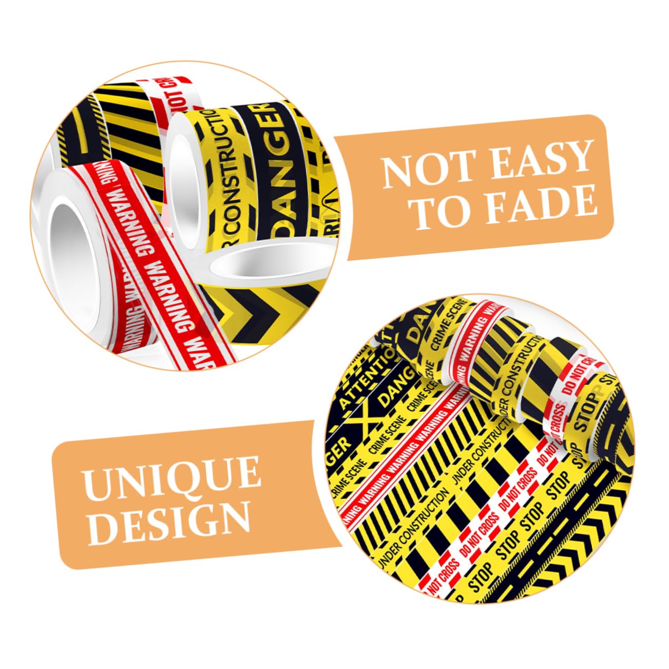 HOMSFOU 3 Sätze Selbstklebendes Washi Tape Set Für Diy Warnlinien Tape Kit Dekoratives Klebeband Für Scrapbooking Und Handarbeiten Transparent 12 Rollen * 3