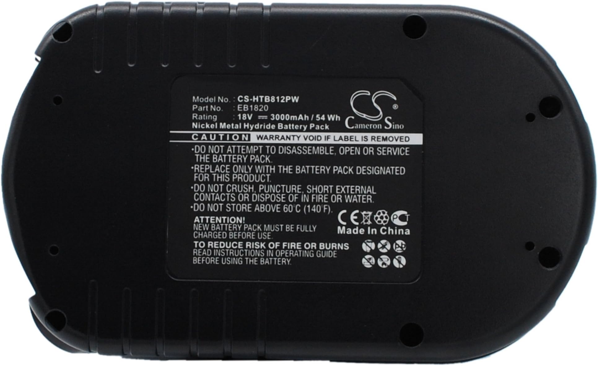 18V Battery 3000mAh Replacement for Hitachi C 18DL, C 18DLX, C 18DMR, Hitachi EB 1812S, EB 1814SL, EB 1820L