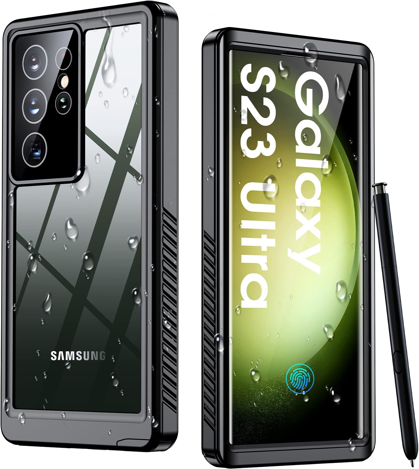 Humixx Case,Waterproof Built-in Lens & Screen Protector[Full-Body Shockproof][12FT Military Drop Proof][Dustproof][IP68 Underwater]Case for Galaxy S23 Ultra 5G 6.8”-Black