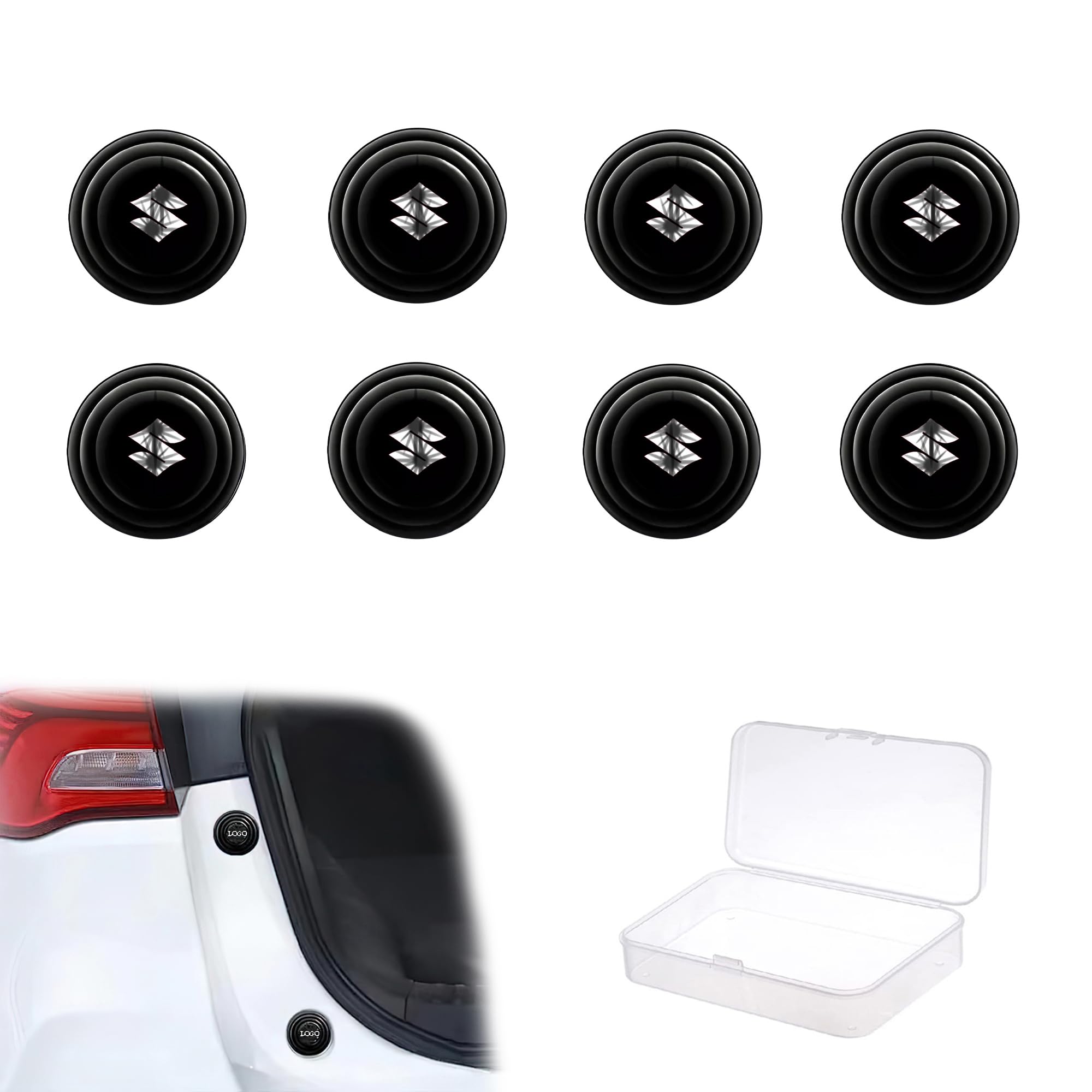 WISKA 8Pcs Car Door Shock Absorber Protector Pads Compatible for