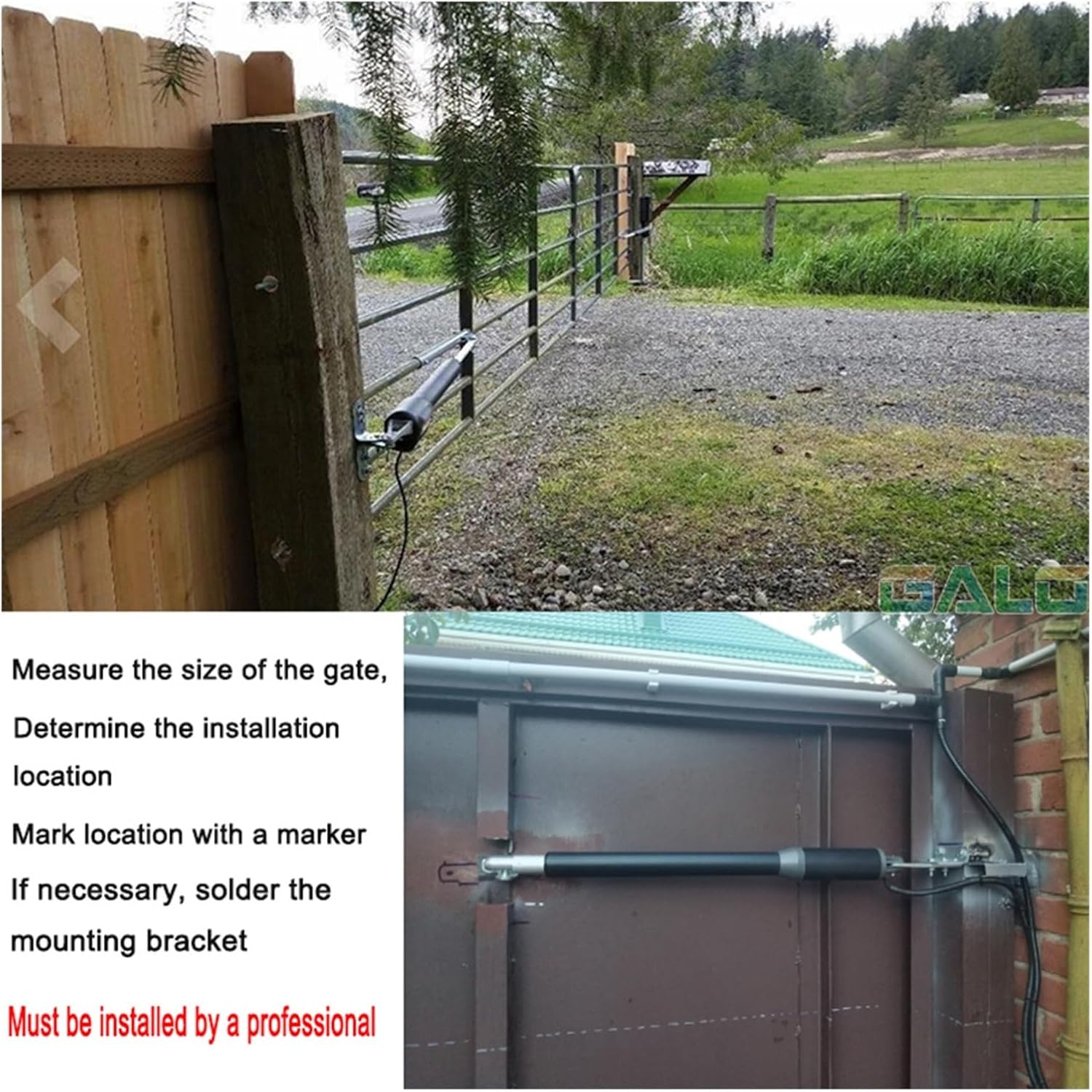 Electric Gate Opener Kit, 200 Kgs Swing Gate Driver Actuator Suit Opener Gate Engine Motor System Automatic Door,Easy Installation