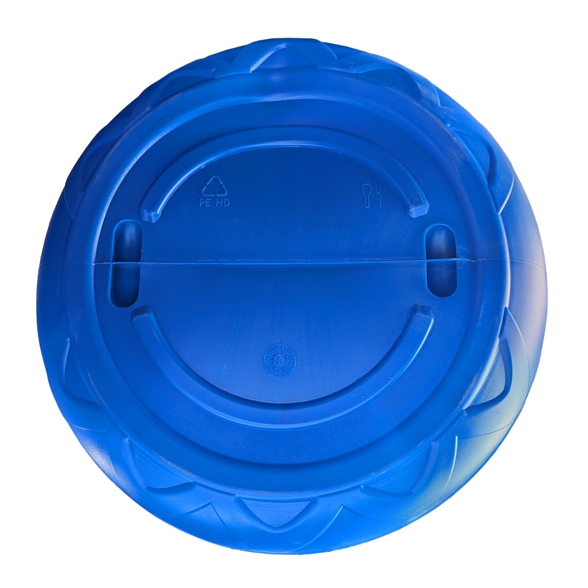 plasteo® Fût à col large de 150 litres avec couvercle à visser - En plastique universel - Convient à un usage alimentaire - Avec poignées stables - Bleu