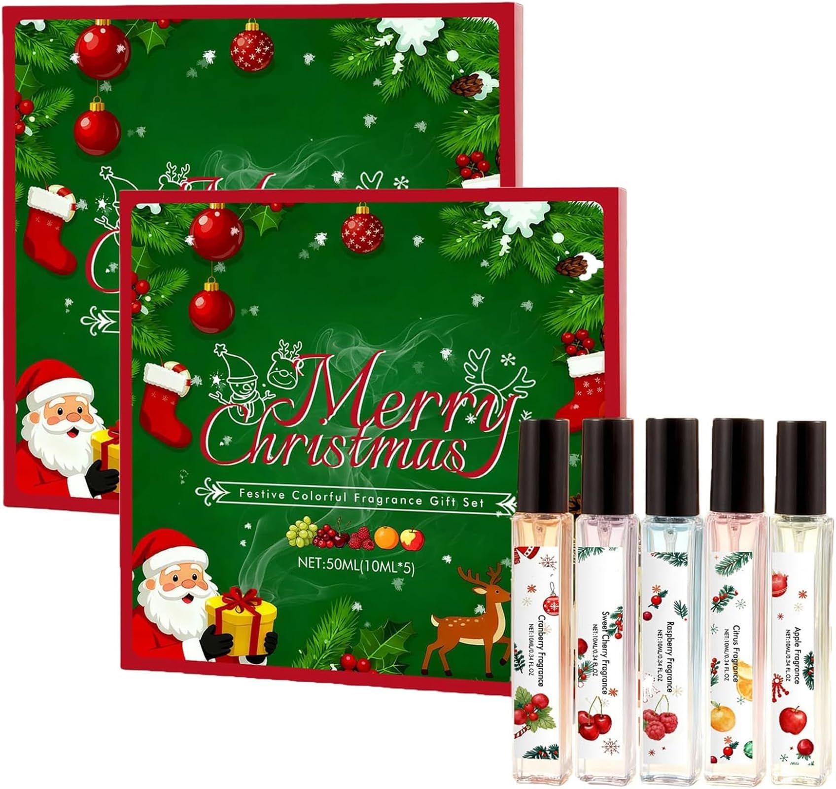 Set di 5 profumi da donna, fragranze naturali fruttate e floreali, Eau de Parfum a lunga durata – Regalo di Natale per donna e ragazza