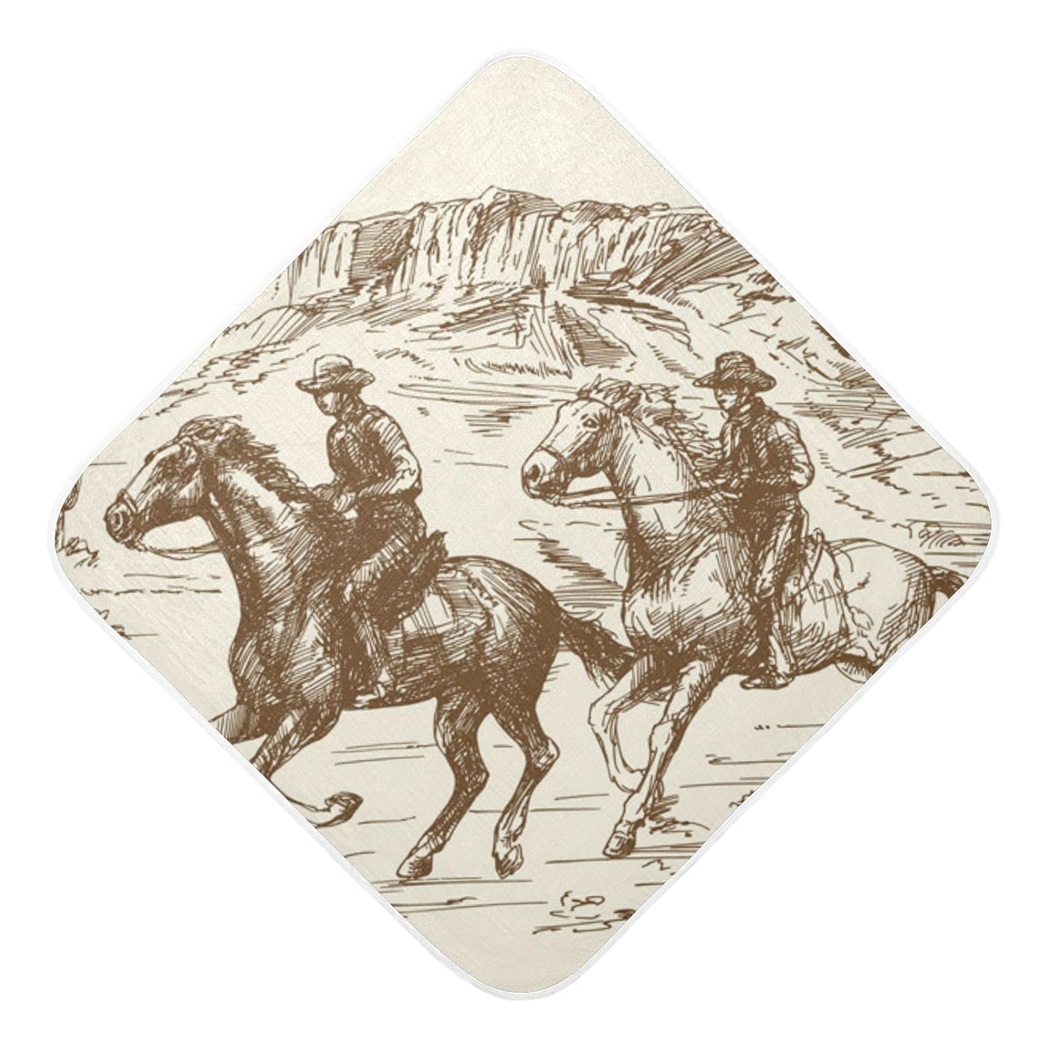 Western Desert Cowboy Baby Towel Ultra Soft Hooded Towels for Babies - Ultra Absorbent Cotton Bath Towels 30x30 Inch