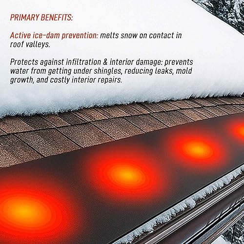 Miniatura 6 de RHS - Sistema de fusión de nieve, calentador de techo y valle, alfombras de fusión de nieve y hielo, tamaños de 8 pies x 13 pulgadas, color negro, 8