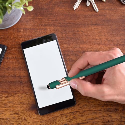 Miniatura 6 de Lragvtbk 6 bolígrafos de tinta azul con punta de lápiz digital 2 en 1, bolígrafos de metal, para pantallas táctiles, escuela, oficina, compañeros de