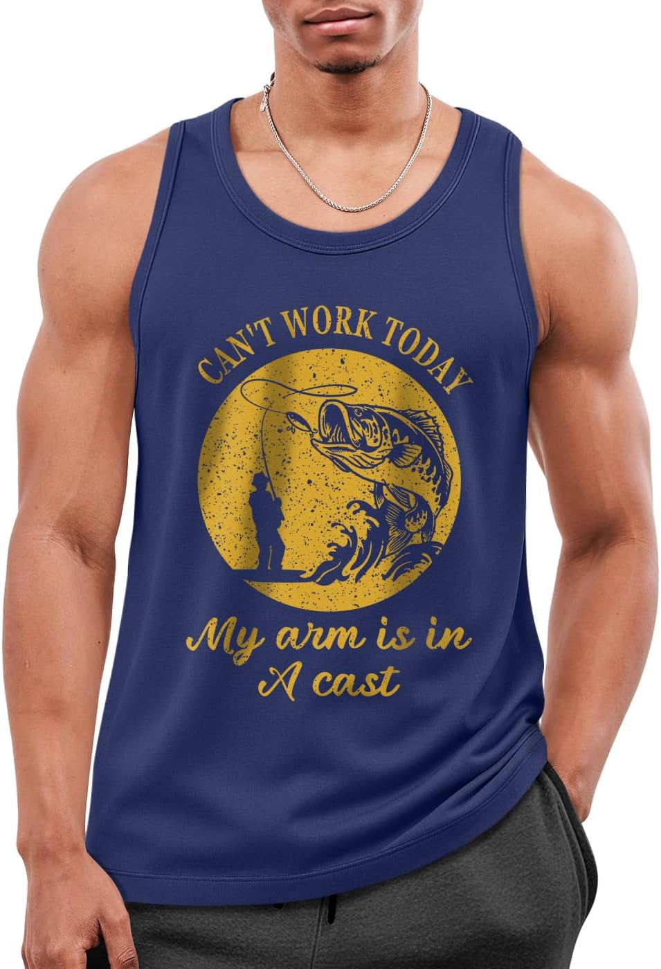 Flafens Tank Tops Men Summer - Sleeveless Shirts Workout Gym Cotton Tank Shirts Graphic Loose Fit Running Sports Casual