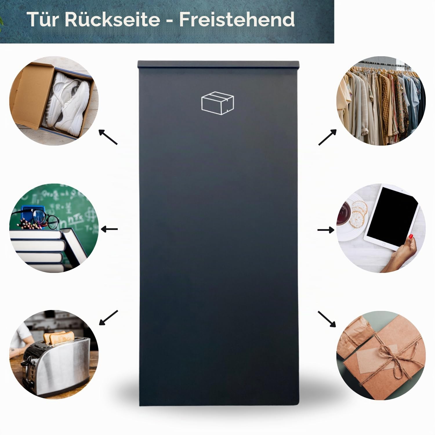 Paketkasten mit Autonomie - KOSTENLOSES Aufkleber - PakketPanda - XXL - Paketkasten - Hintertür - Rückseitiger Abholbereich