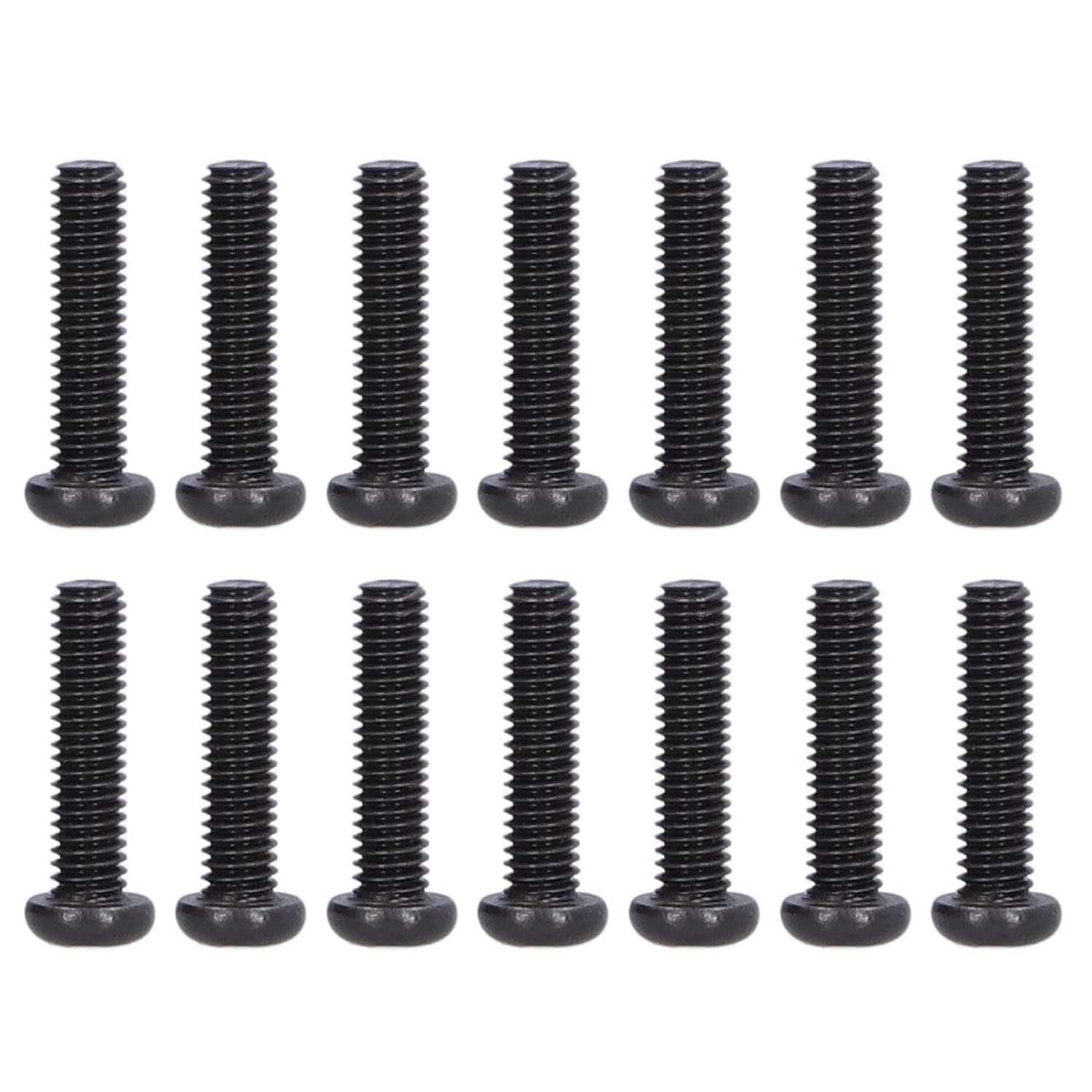 Pan Machine Screws, 50pcs Stainless Steel Pan Head Screw Machine Screw Fully Threaded Black Zinc Plated Bolts Fastener DIN7985, Rivet Nuts (M3*12)