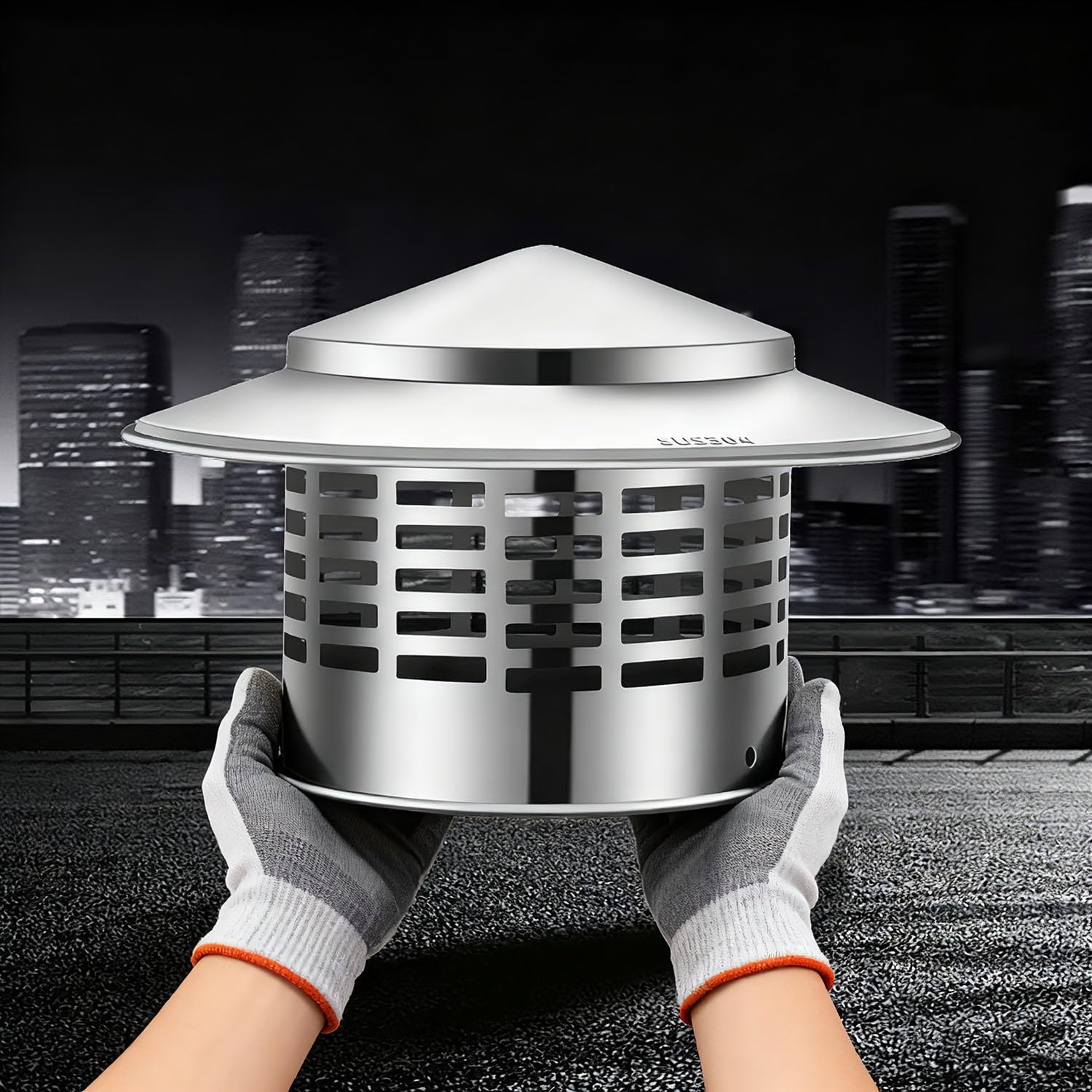 304 Stainless Steel Round Chimney Caps 4.4in 6.3in 7.9in 9.8in(7.9in)