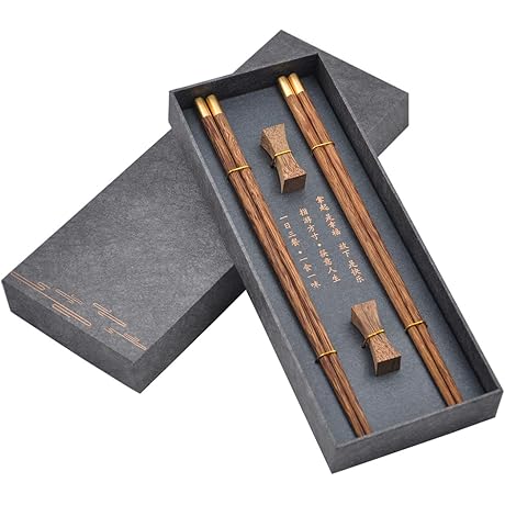 Wooden Chop Holders: Reusable Chopsticks Set with Case