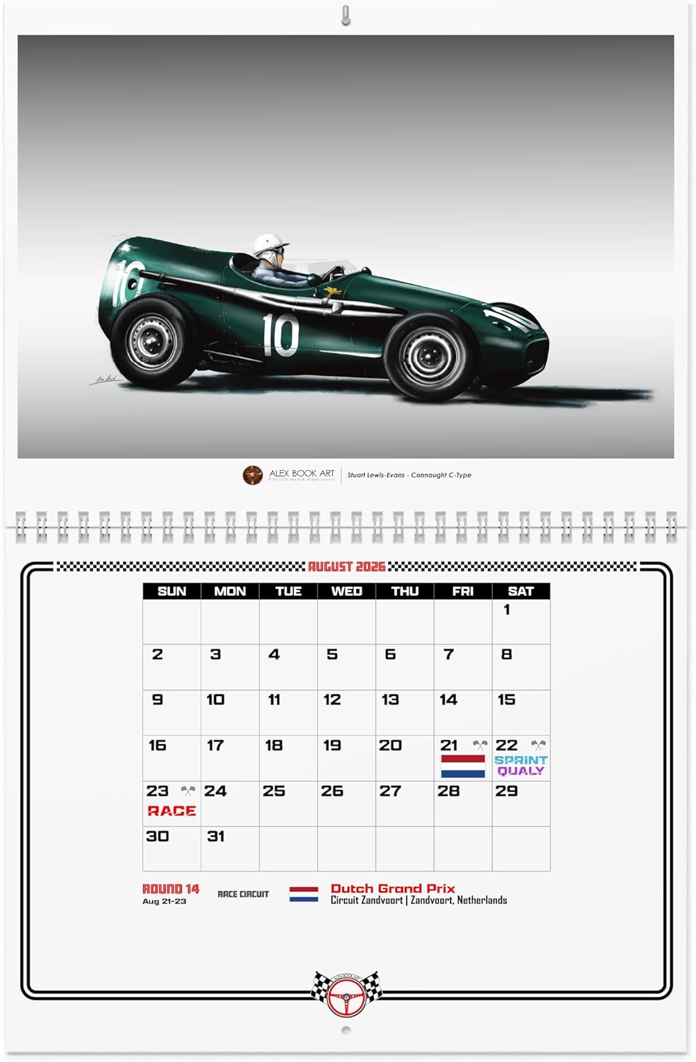 2026 Motorsports Wall Calendar | Full Formula Racing Schedule for All Races | Arts of Legendary Drivers & Cars | Best Home, Office, Garage Décor Gift for F1 Fans - Image 9