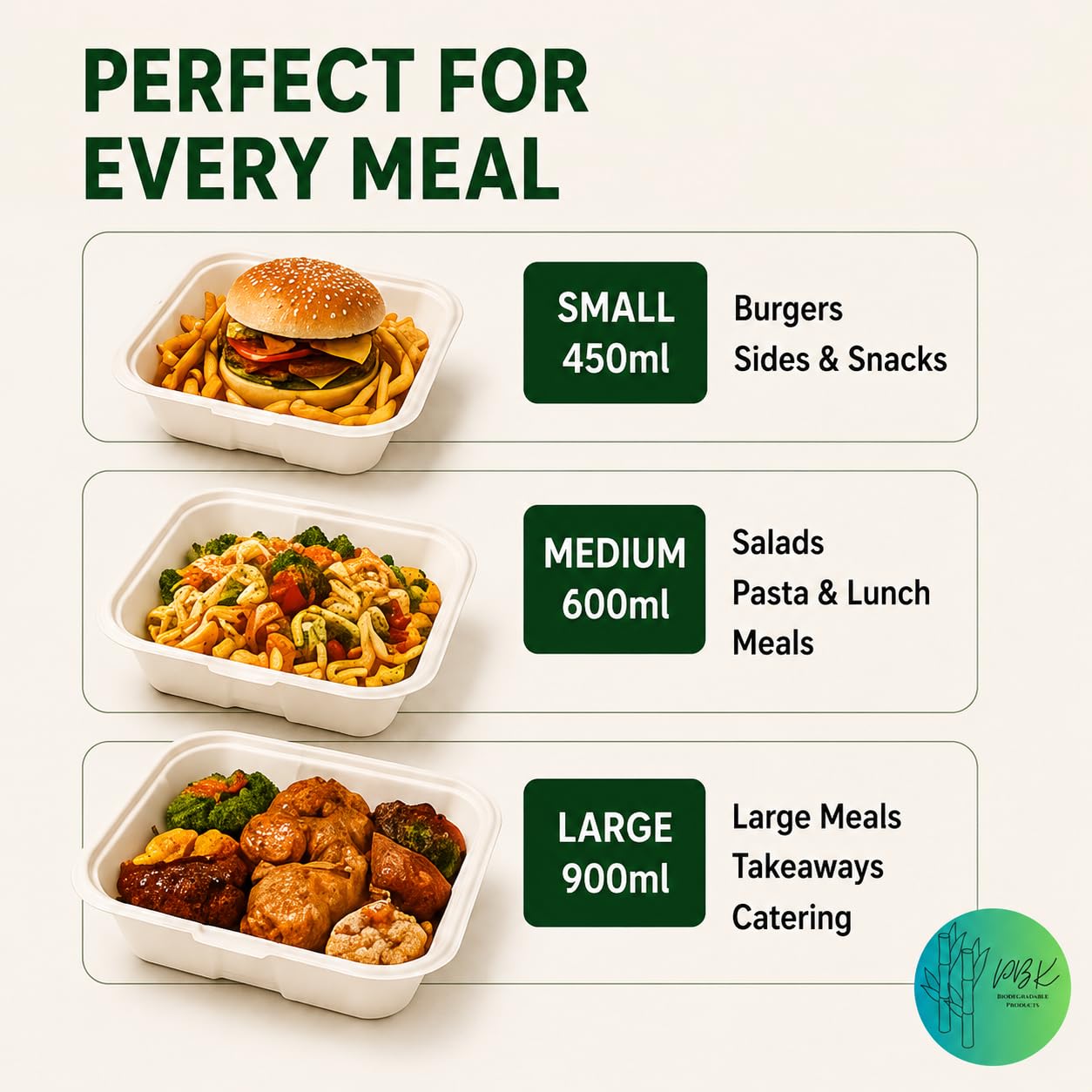PBK - Paquete de 50 cajas de hamburguesas de bagazo (6 x 6 pulgadas), 450 ml, biodegradables, compostables y desechables para llevar (6 x 6 pulgadas, paquete de 50 unidades)