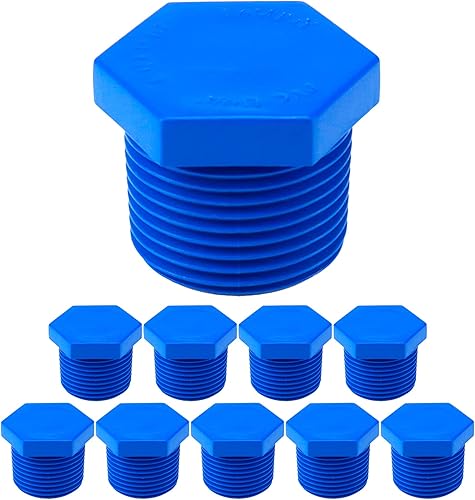 Coshar Tapones de rosca macho NPT de 34 pulgadas Tapones de drenaje para calentador de agua, tapones de extremo de drenaje de PVC, adaptador de