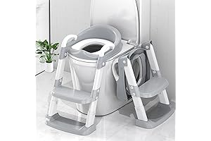 Toddler Potty Training Seat with Step Stool Ladder and Safety Features