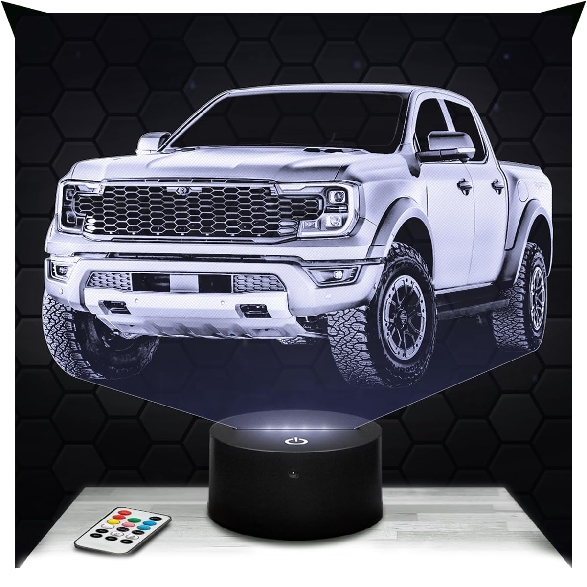 Lampephoto.fr - 3D Lamp for d Ranger Rapt or Car Vehicle, Touch Led Car Night Light, 3D Hologram Effect Night Light, Christmas Birthday Gift Idea for Men, Bedroom Decoration Object