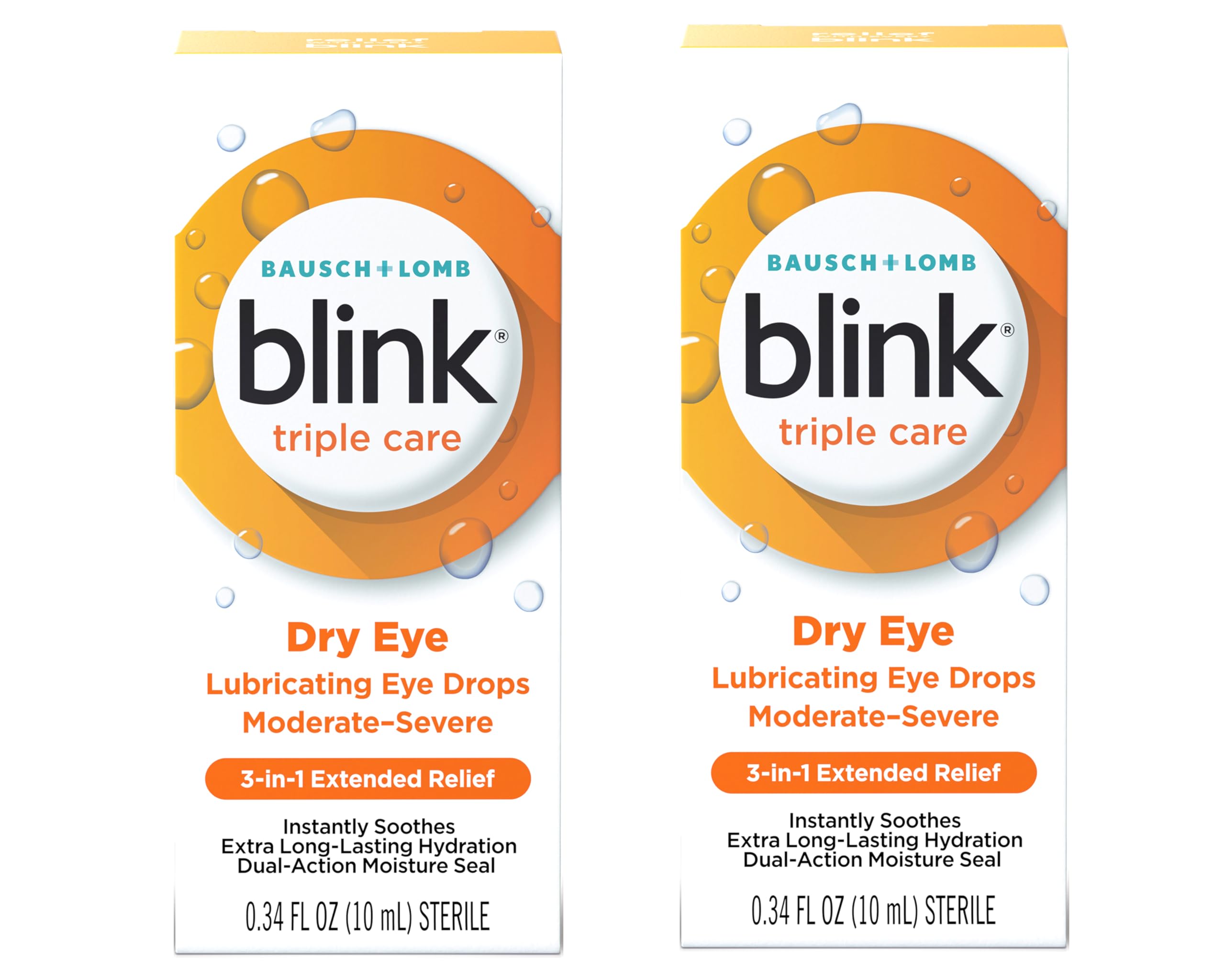 BLINK Triple Care Lubricating Eye Drops Long-Lasting Hydration for Moderate to Severe Dry Eyes Moisturizes Soothes with Hyaluronate