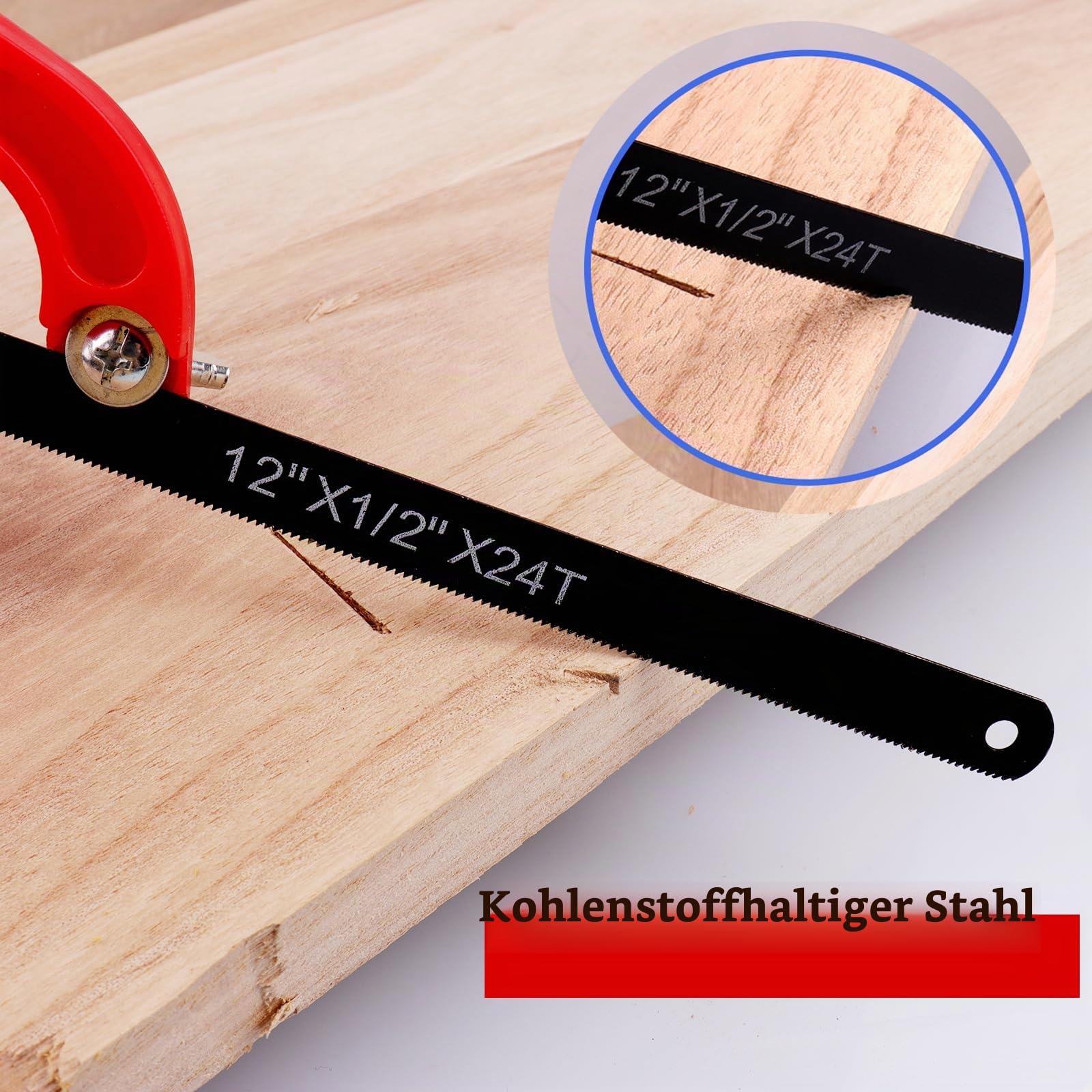 20 Stück 12Inch x 24 T Metallsägeblätter Handsägeblätter 300 mm HCS aus Hartstahl für Gärtner PVC-Rohre Holzsägen Stahl Edelstahl