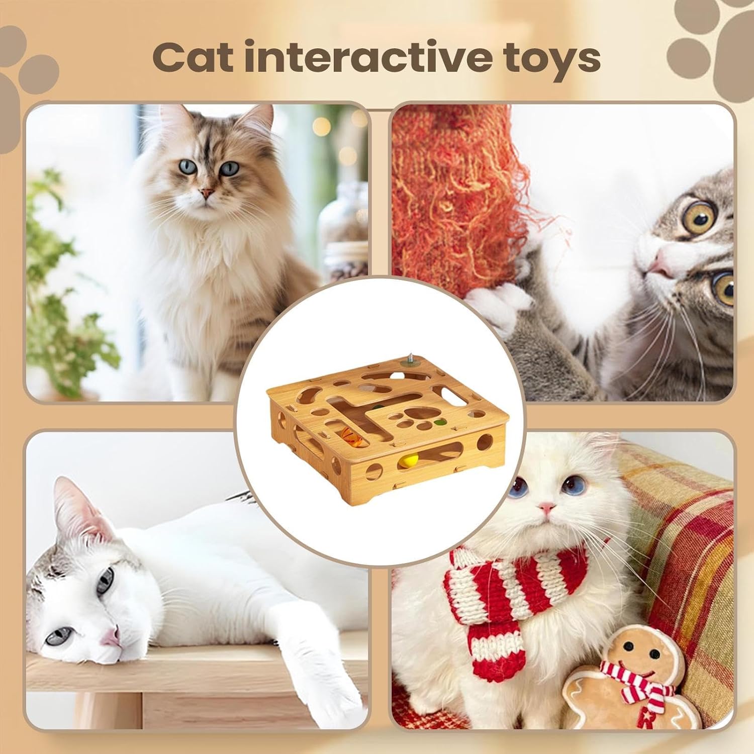 Cat Scratcher - Interactive Boredom Relief Cat Toy, Vertical Scratching Board with Toy Mouse for Indoor Home Living Room Corner Floor Pets Kittens Play Activity Fun