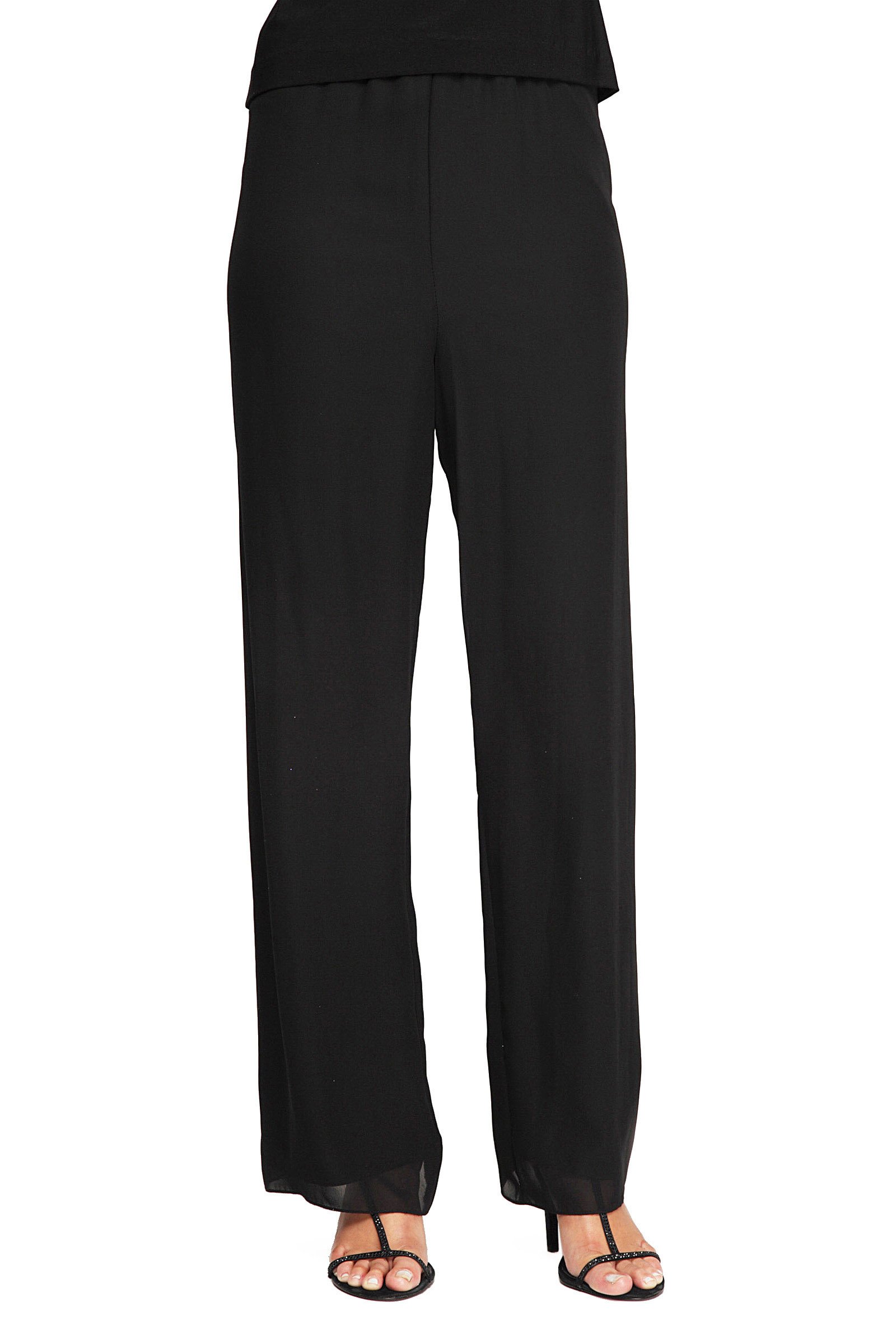 Alex Evenings Women's Silky Chiffon Pant with Tulip Hem