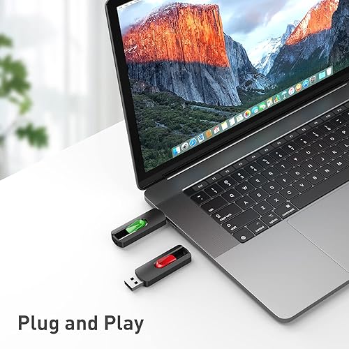 Miniatura 26 de Aiibe Paquete de 10 unidades flash USB 3.0 de 32 GB, almacenamiento USB de 32 GB, multicolor (rojo, verde, cian, amarillo, morado)