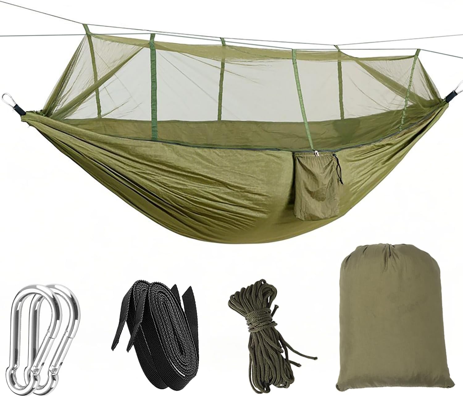 Premium Mosquito-Proof Camping Hammock with Tree Net