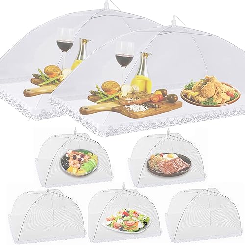 Paquete de 7 fundas de malla emergentes para alimentos al aire libre, 2 grandes (40 x 24 pulgadas) y 5 (17 x 17 pulgadas) para tiendas de campaña de