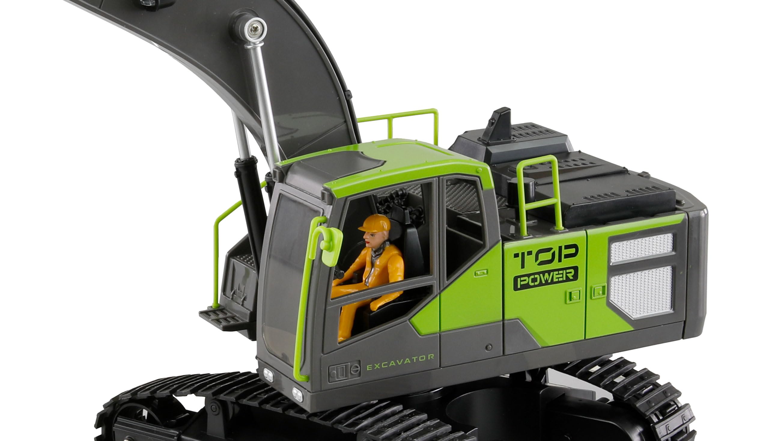 Amewi G071E Escavatore a catena 1:18 RTR telecomandato RC Escavatore bambini 8 anni, verde antracite