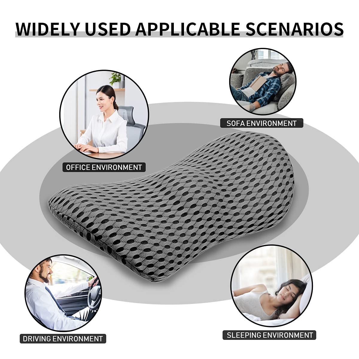 Kasney Lumbar Support Pillow, Memory Foam Back Support