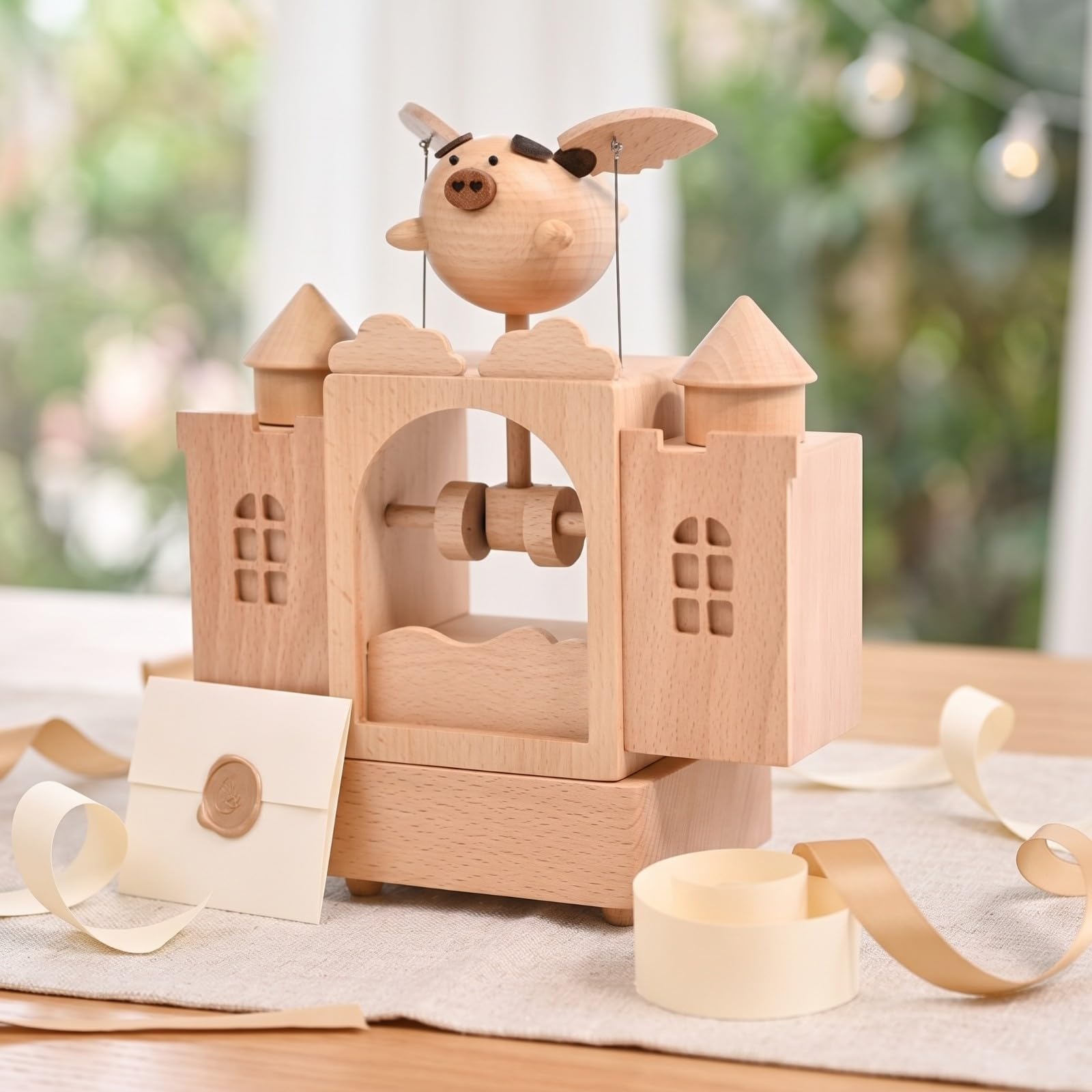 Boîte à Musique Cochon Mécanique, Mignon, Boîte à Musique Manivelle, pr Étagère, Bureau, Bébés, Style B