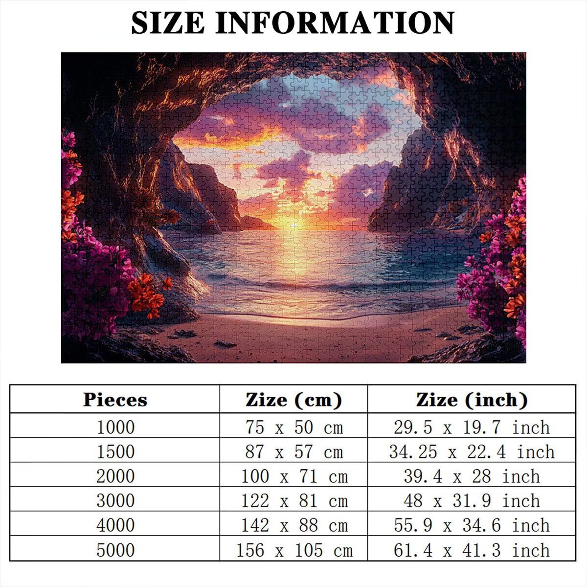 Puzzle 5000 elementów, zachód słońca, plaża, 5000 elementów, drewniane puzzle dla dorosłych, trudna łamigłówka, gra logiczna dla całej rodziny, drewniane puzzle, dekoracja salonu, prezenty, Z-8