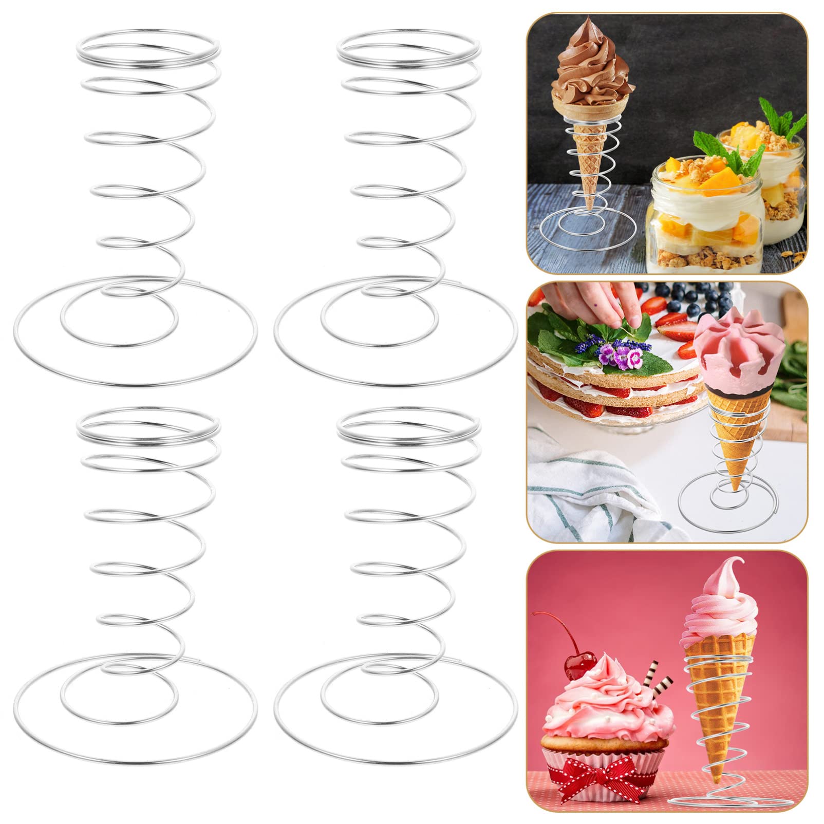 4 pezzi ghiaccio espositore gelato supporto in acciaio inox gelato