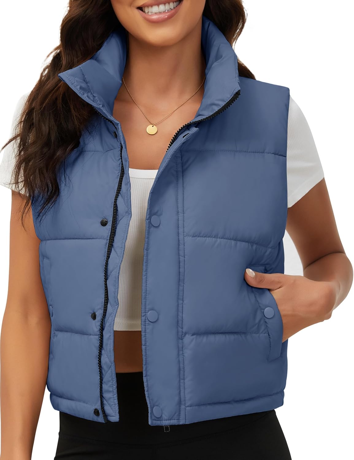 Fengbay Puffer Vest Women Sleeveless Winter Clothing Puffy Cropped Vests Jacket Fall Outfits 2025 Trendy Vest Top