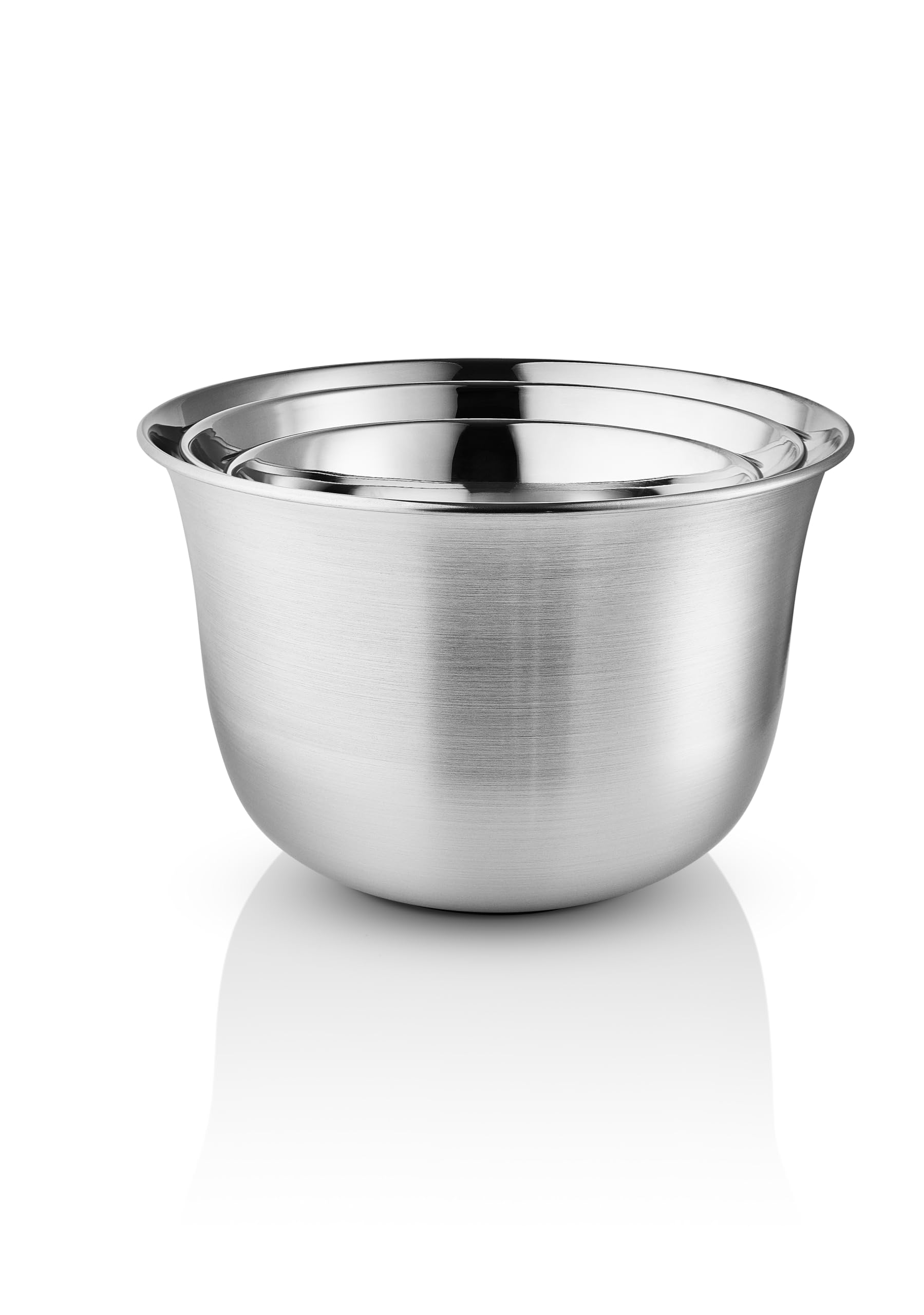 EVA SOLO | Green Tools Rührschüsselset 3-teilig | Set mit DREI stapelbaren Rührschüsseln mit rundem Boden und hohen Seiten | Brushed Steel