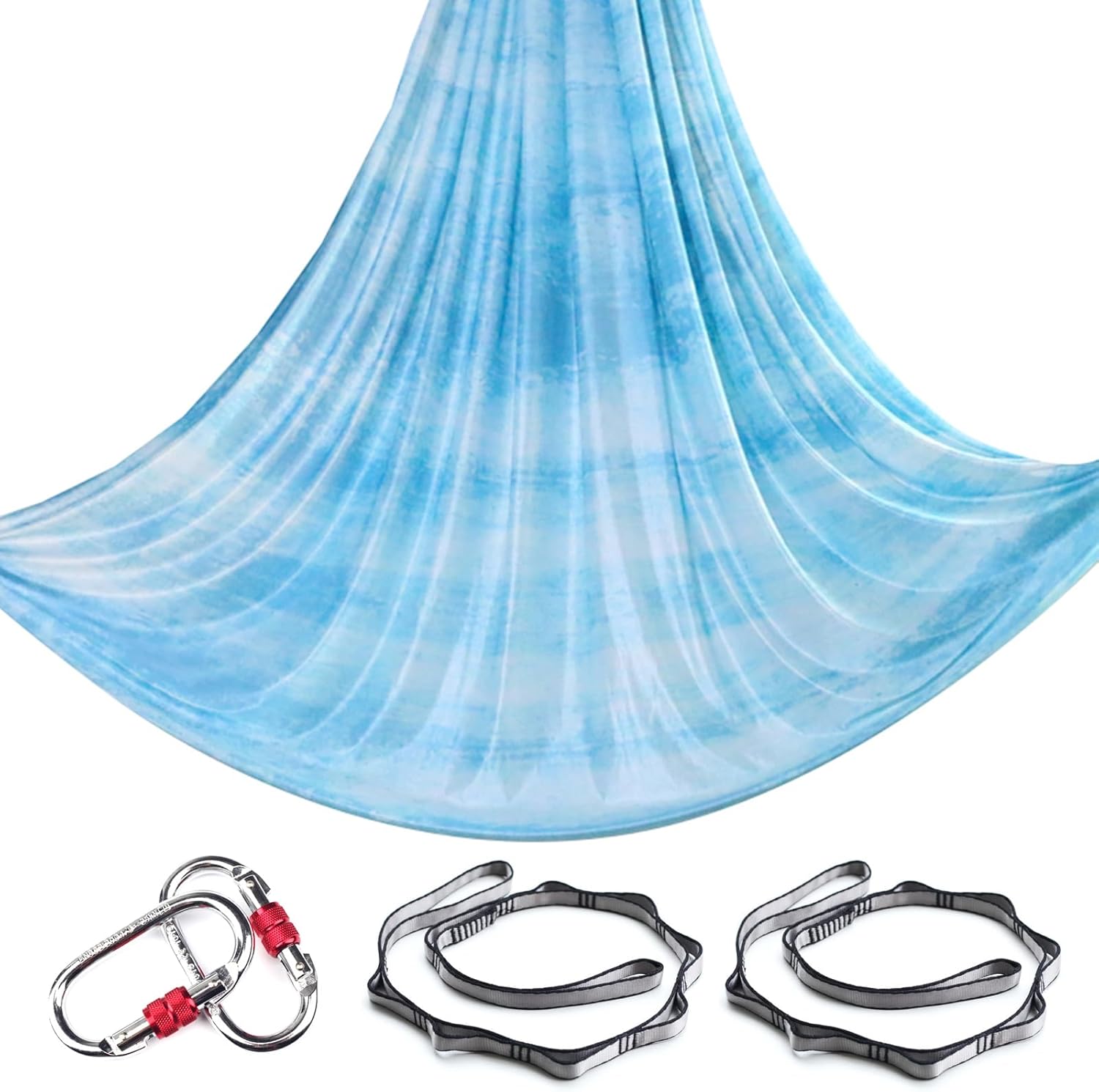 5.5 Yards Aerial Yoga Hammock Set Ombre Aerial silks Gradient Color Yoga Swing Fitness Stretch Belt for Gym Indoor Yoga Studio