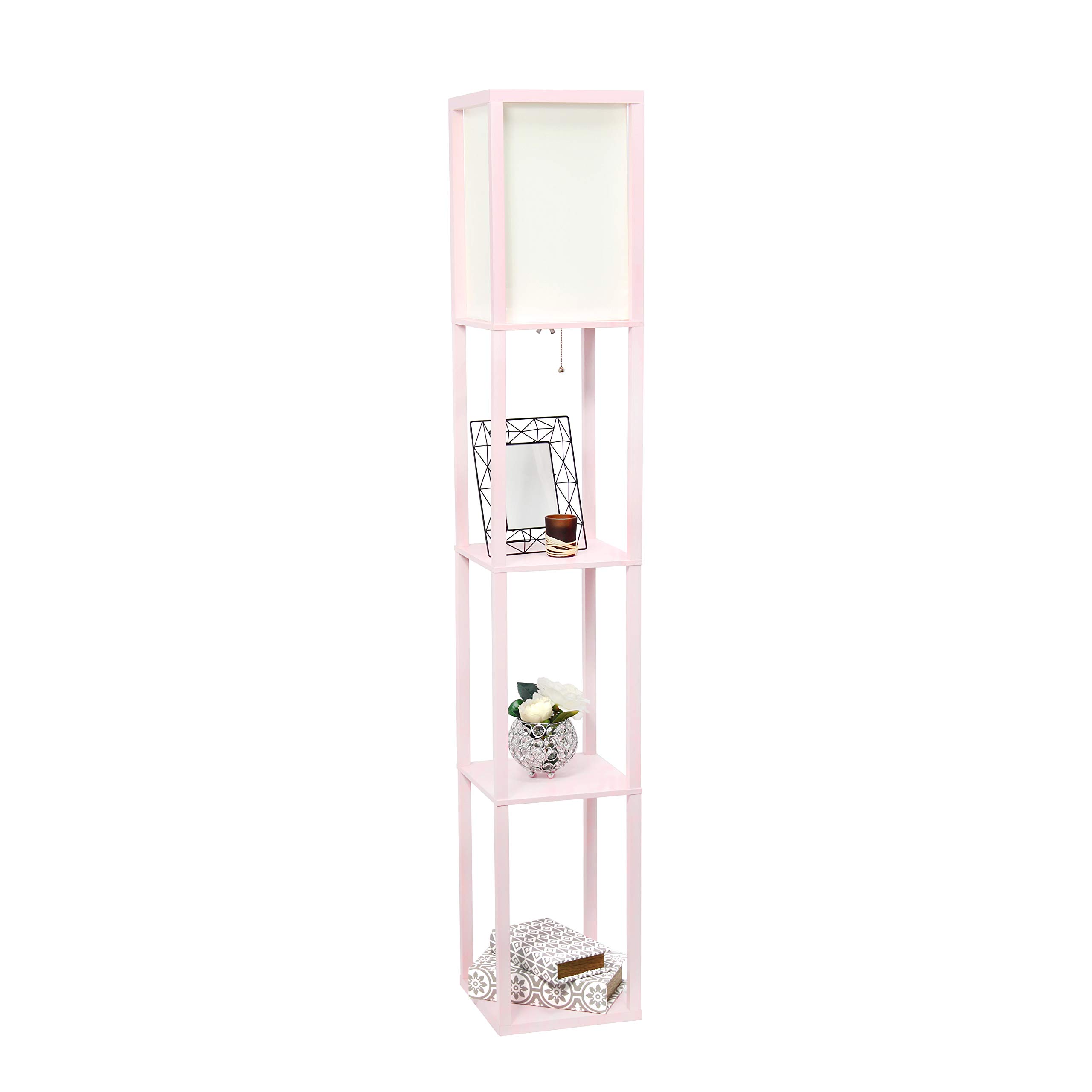 Simple Designs LF1014LPK Etagere Organizer Storage Shelf Linen Shade