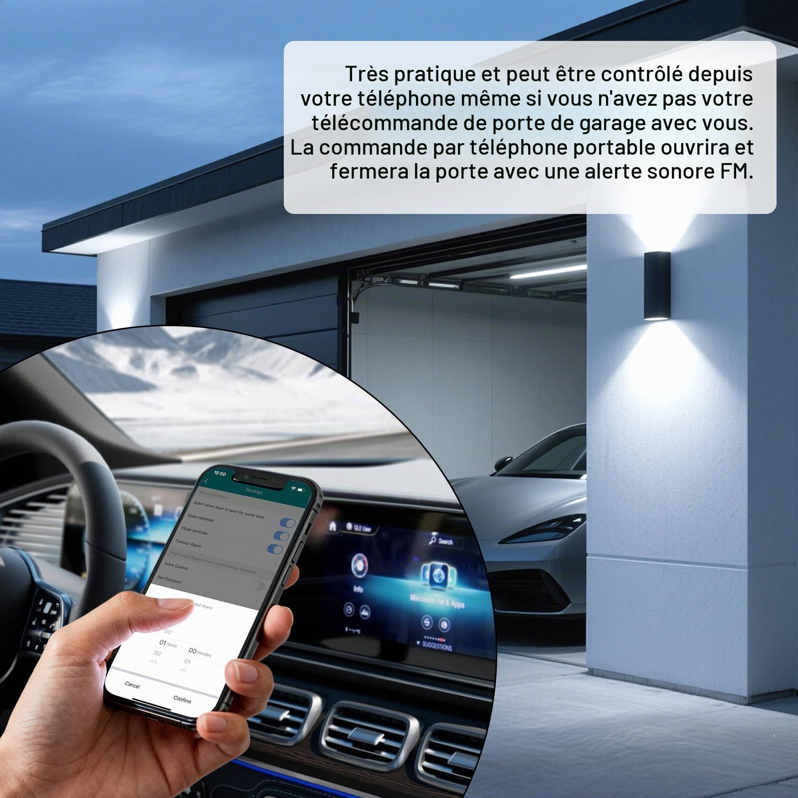 GOMETY Récepteur universel de porte de garage 85-250 V, fréquence 433-900 MHz, module relais de porte de garage, récepteur universel pour 45 télécommandes de porte de garage, connecteur WiFi 2,4 GHz