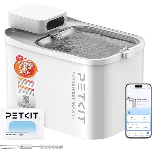 PETKIT Dishwasher Safe Cat Water Fountain, Cordless Automatic Cats Drinking