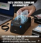 SABRENT 2 Bay Hard Drive Docking Station, Dual SSD HDD 2.5 3.5 inch SATA case Dock, External SSD Enclosure + Power Adapter, Offline cloning, LED Indicator, Tool-Free, USB Cables Included (EC-HD2B)