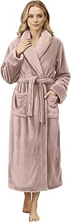 Premium Womens Robe, Plush Fleece Long Bath Robe for Women, Fluffy Soft ...