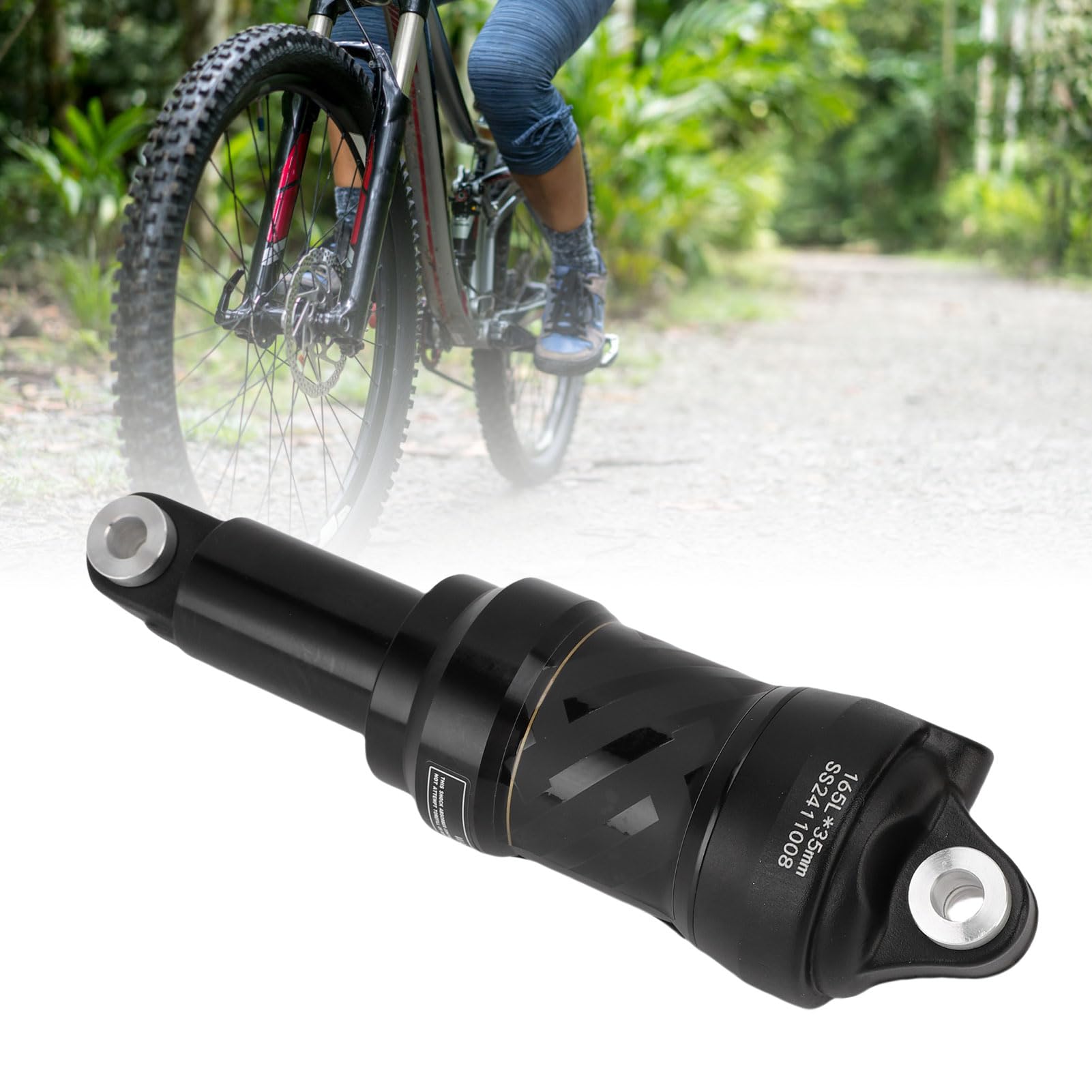 Bediffer Ammortizzatore Posteriore per Bici, Lega di Alluminio Leggera, Ammortizzatore di Pressione Dell'aria da 165 Mm, per Mountain Bike, Discesa Elettrica, per Varie Avventure in Bicicletta (Oro)