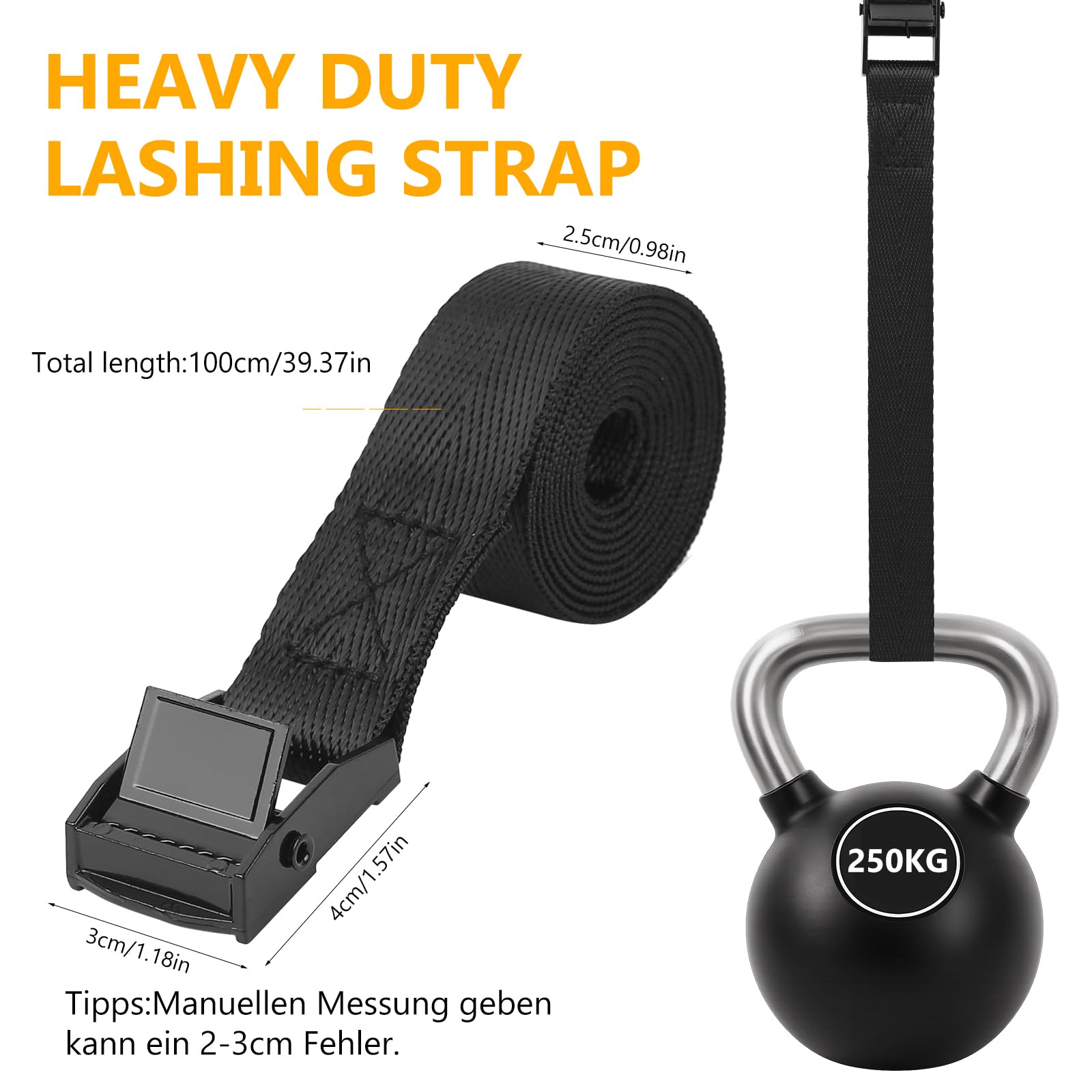 8 Pack Short Ratchet Straps,1m Adjustable Tie Down Straps with Metal Buckle, Mini Lashing Straps for Bike Rack, Motorcycle, Luggage & Cargo — view 2
