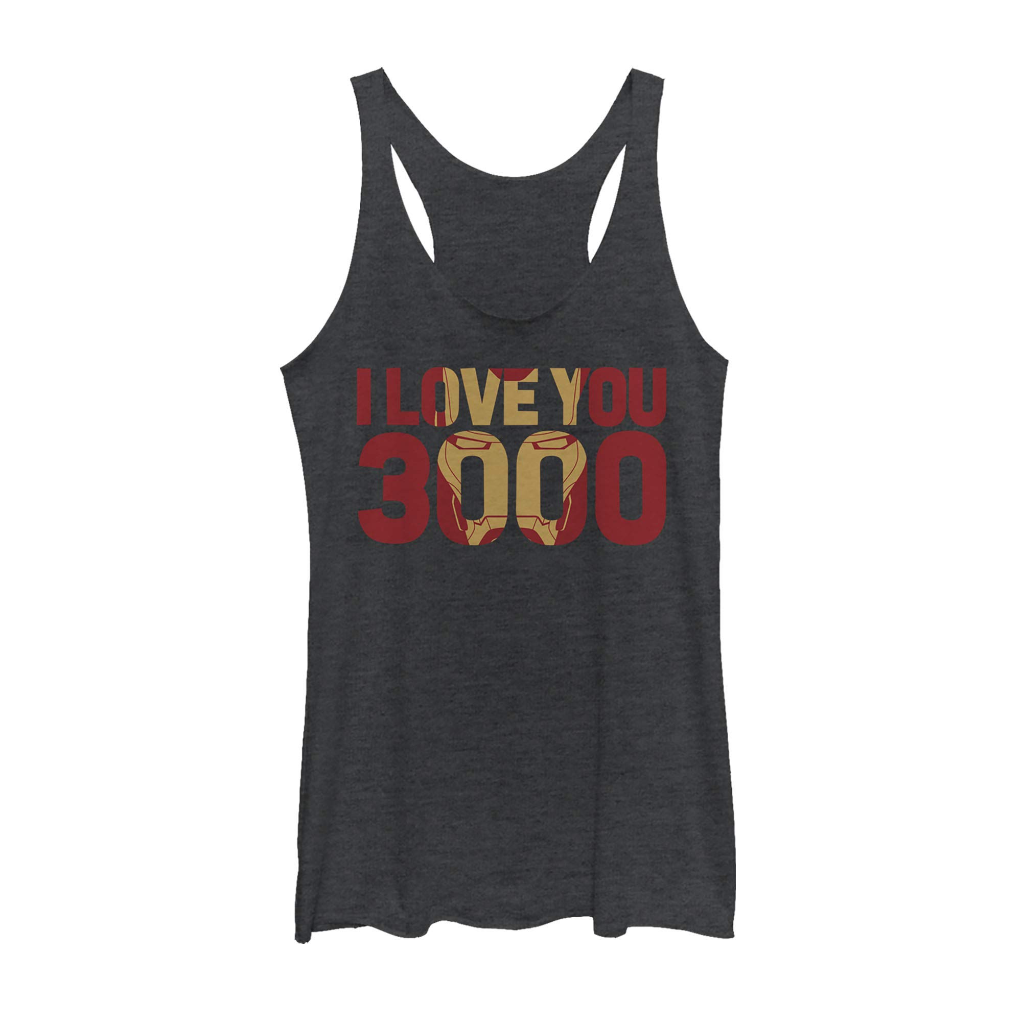Marvel Women's Universe Love You 3000 Tri-Blend Racerback Layering Tank