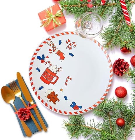 Keramika New Year Sevimli Noel Servis Tabağı 26 Cm 21655