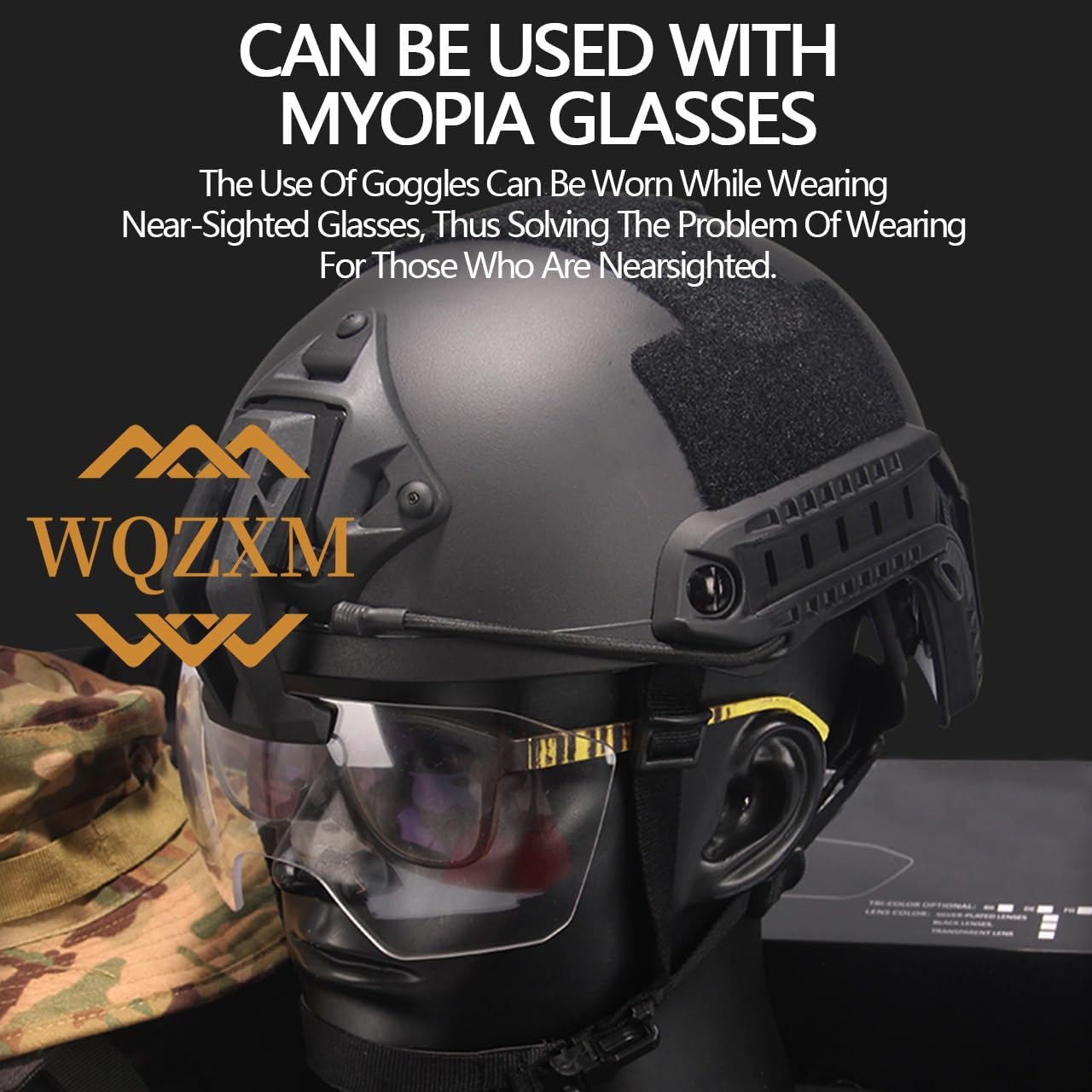 Casque Tactique Flip Goggles Lens Shroud Mount Arm Visor for Fast Mich Helmet