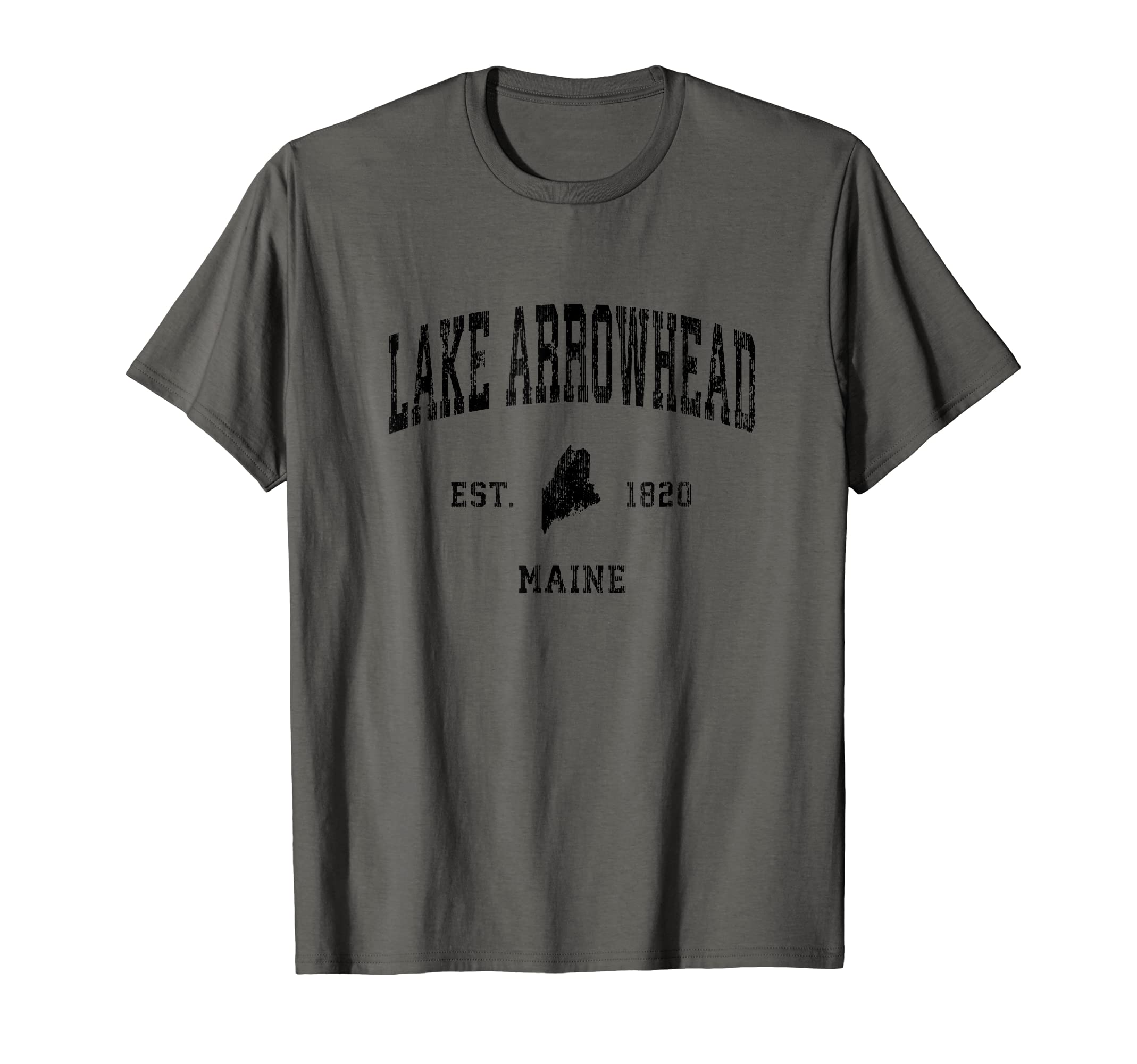 Lake Arrowhead ME Retro T-Shirts & GiftsLake Arrowhead Maine ME Vintage Athletic Black Sports Design T-Shirt