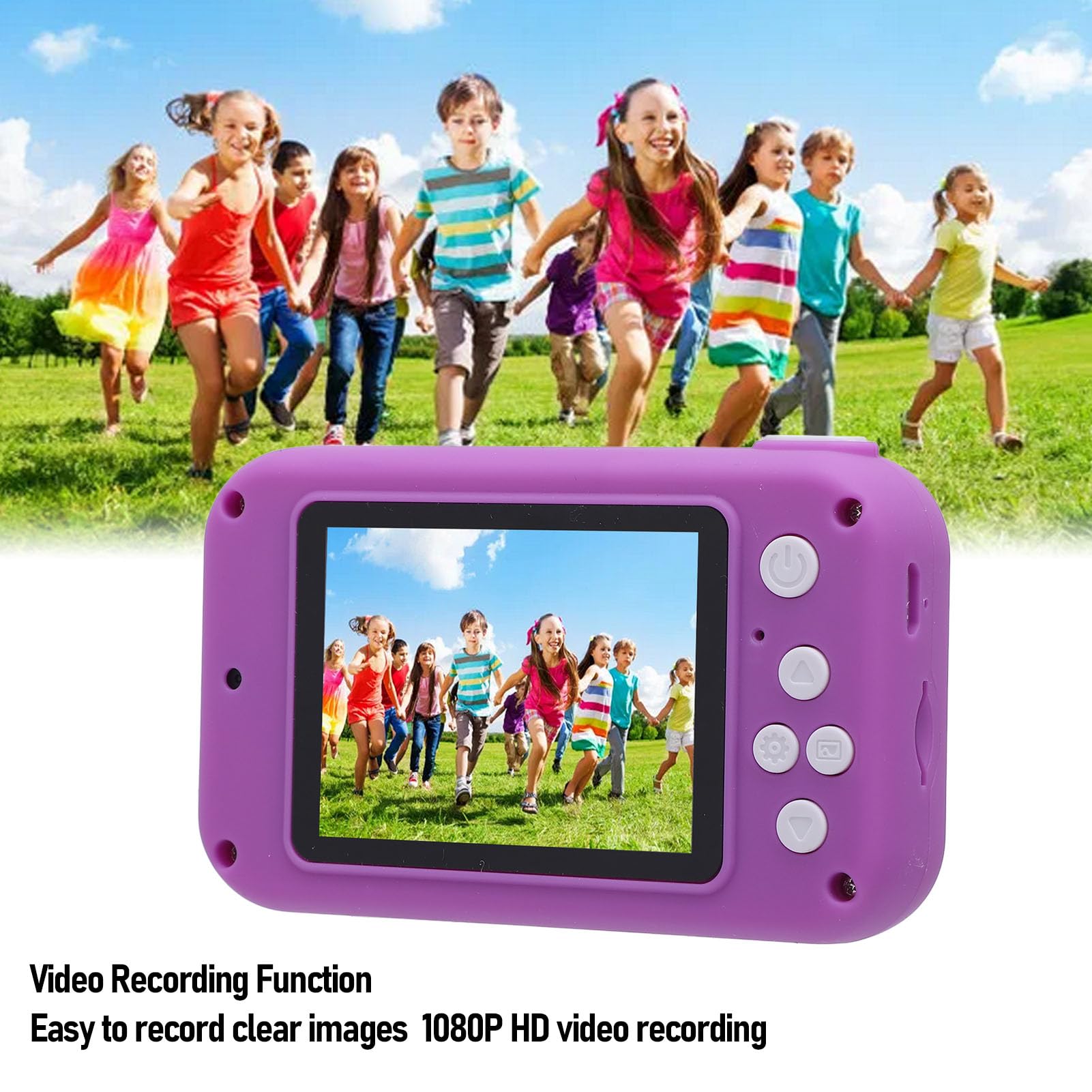 Digital Camera, 1080P HD Video Camcorder Autofocus with Dual Lens, Cute Compact Small Camera with MP3 Player Games for Teens Adults Beginners (Purple)